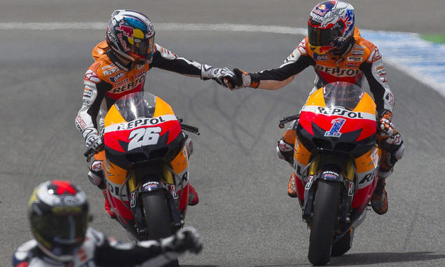 MotoGP 2012 Casey Stoner e Dani Pedrosa verso la Catalunya